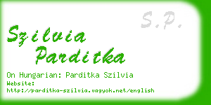 szilvia parditka business card